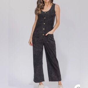 Black Corduroy Jumpsuit